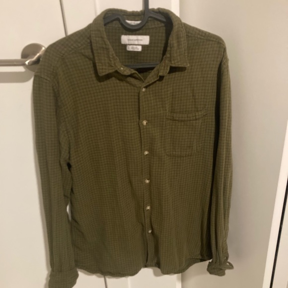 Khaki Green checkered shirt - Urban Outfitters - Picture 2 of 4